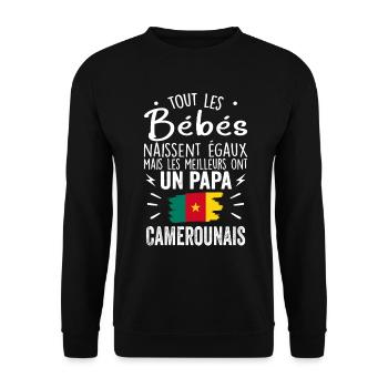 Bébés égaux meilleurs ont un papa Camerounais - Sweat-shirt Unisexe - noir - Devant - Alina (178cm) & Michal (187cm)