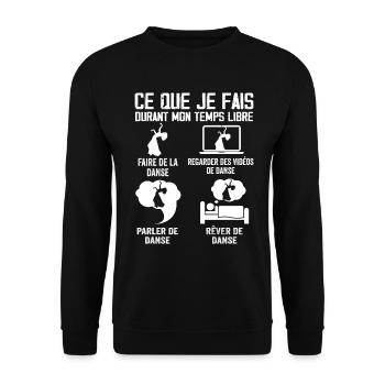 Ce que je fais durant mon temps libre danse - Sweat-shirt Unisexe - noir - Devant - Alina (178cm) & Michal (187cm)
