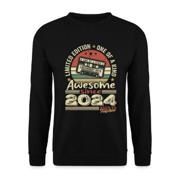 Vintage 2024 Original Retro Birthday Gift - Unisex Sweatshirt - black - Front - Alina (178cm) & Michal (187cm)