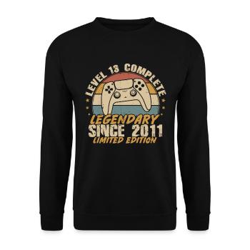 Level 13 Complete Legendary since 2011 - Unisex Sweatshirt - black - Front - Alina (178cm) & Michal (187cm)