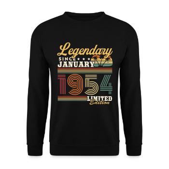 Légendaire depuis Janvier 1954 Vintage Cadeau - Sweat-shirt Unisexe - noir - Devant - Alina (178cm) & Michal (187cm)
