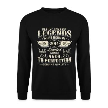 Vintage Legends Born 2014 Vintage Anniversaire - Sweat-shirt Unisexe - noir - Devant - Alina (178cm) & Michal (187cm)