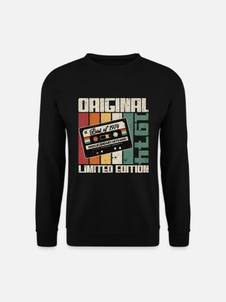 Original 1974 Vintage Retro Anniversary Gift - Unisex Sweatshirt - black