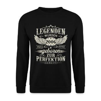 Legends Were Born In 2006 Birthday Gift - Unisex Sweatshirt - black - Front - Alina (178cm) & Michal (187cm)