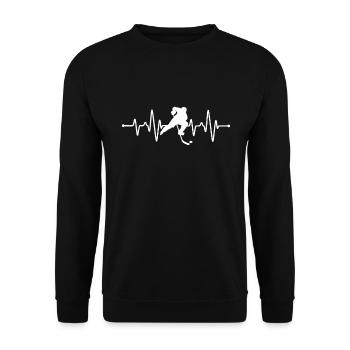 Eishockey Herzschlag - Unisex Pullover - Schwarz - Vorne - Alina (178cm) & Michal (187cm)