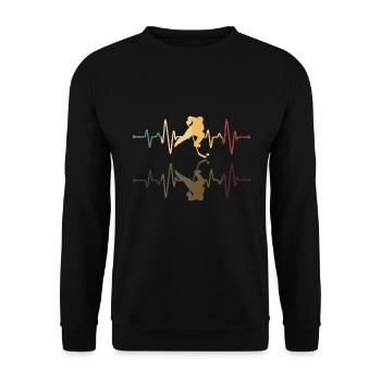 Eishockey Herzschlag - Unisex Pullover - Schwarz - Vorne - Alina (178cm) & Michal (187cm)