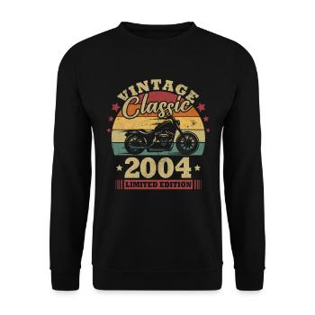 Cadeau d’anniversaire classique vintage Né en 2004 - Sweat-shirt Unisexe - noir - Devant - Alina (178cm) & Michal (187cm)