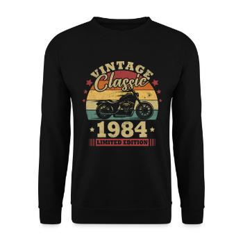 Cadeau d’anniversaire classique Vintage né en 1984 - Sweat-shirt Unisexe - noir - Devant - Alina (178cm) & Michal (187cm)