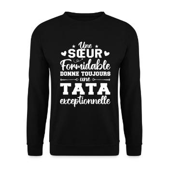 Une Sœur Formidable Donne Une Tata Exceptionnelle - Sweat-shirt Unisexe - noir - Devant - Alina (178cm) & Michal (187cm)