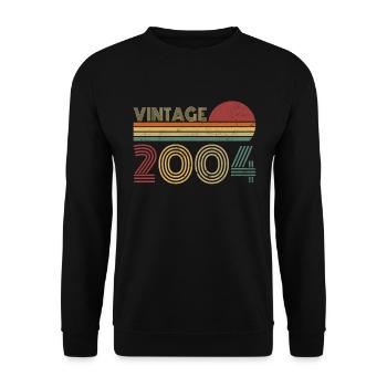 Vintage 2004 Jahrgang Geburtstag Retro - Unisex Pullover - Schwarz - Vorne - Alina (178cm) & Michal (187cm)