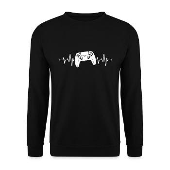 Battement de cœur du joueur - Sweat-shirt Unisexe - noir - Devant - Alina (178cm) & Michal (187cm)