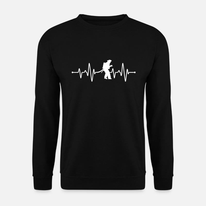 Firefighter Heartbeat - Unisex Sweatshirt - black