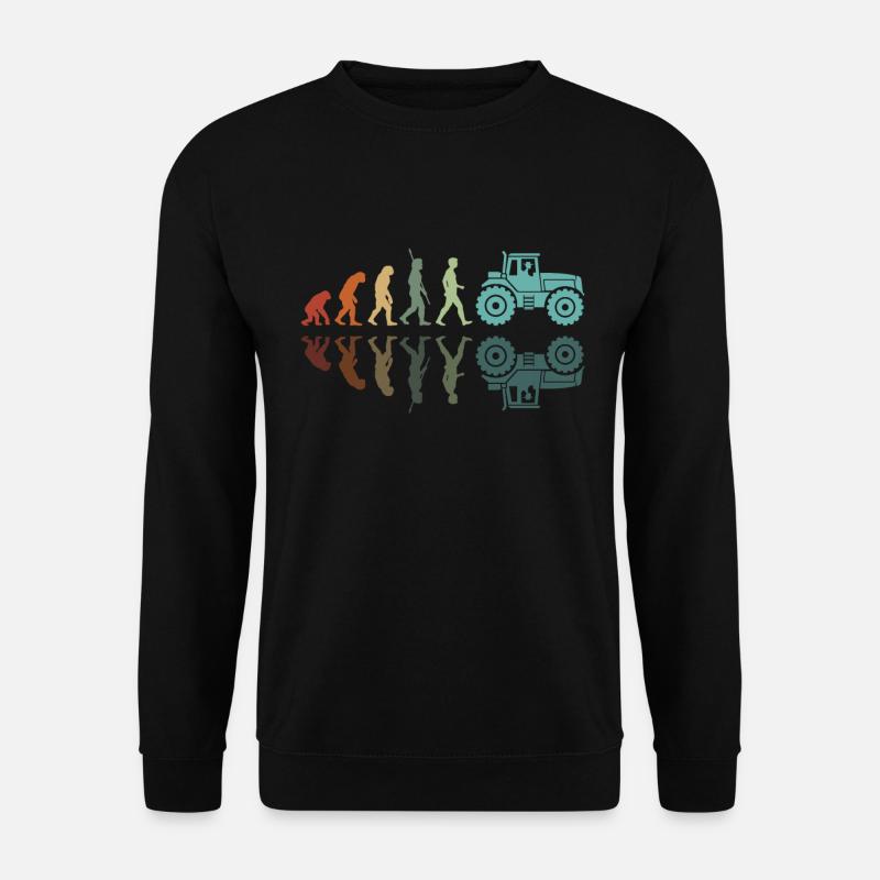Evolution des Traktors - Unisex Pullover - Schwarz