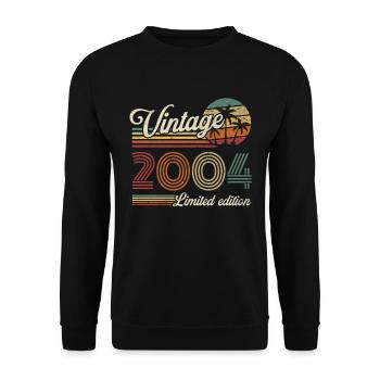 Vintage Rétro Cadeau Anniversaire pour Né en 2004 - Sweat-shirt Unisexe - noir - Devant - Alina (178cm) & Michal (187cm)