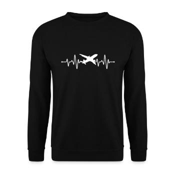 Battement de cœur de l’avion - Sweat-shirt Unisexe - noir - Devant - Alina (178cm) & Michal (187cm)