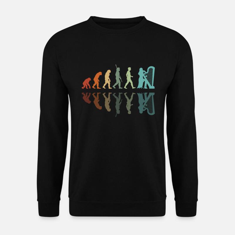 Entwicklung des Harfenspielers - Unisex Pullover - Schwarz