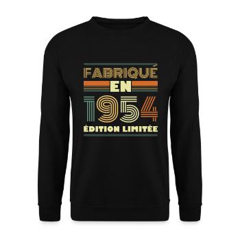 Fabriqué En 1954 Édition Limitée - Sweat-shirt Unisexe - noir - Devant - Alina (178cm) & Michal (187cm)