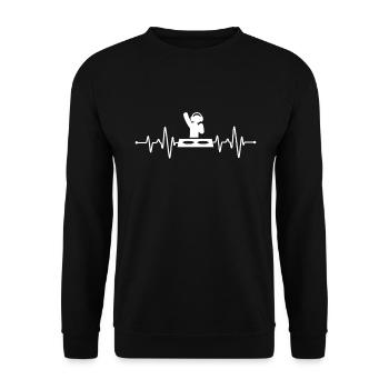 DJ Techno Herzschlag - Unisex Pullover - Schwarz - Vorne - Alina (178cm) & Michal (187cm)