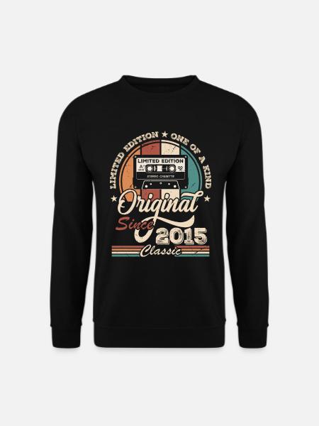 Originelles Retro-Geburtstagsgeschenk für Born in 2015 - Unisex Pullover - Schwarz