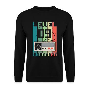 Niveau 9 débloqué - Sweat-shirt Unisexe - noir - Devant - Alina (178cm) & Michal (187cm)
