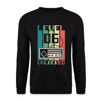 Niveau 6 débloqué - Sweat-shirt Unisexe - noir - Devant - Alina (178cm) & Michal (187cm)