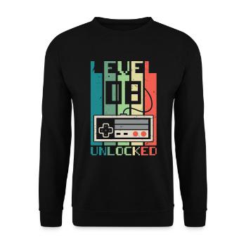 Niveau 8 débloqué - Sweat-shirt Unisexe - noir - Devant - Alina (178cm) & Michal (187cm)