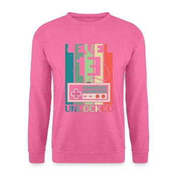Level 13 freigeschaltet - Unisex Pullover - Pink - Vorne