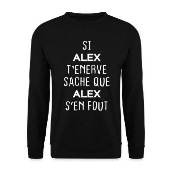 Si t'énerve sache que Alex - Sweat-shirt Unisexe - noir - Devant - Alina (178cm) & Michal (187cm)