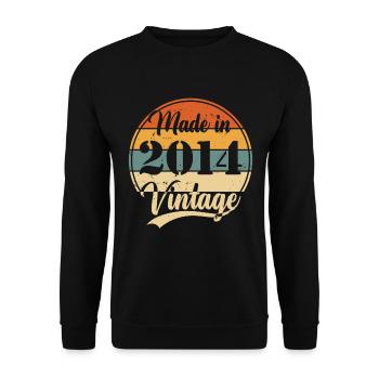 Cadeau d’anniversaire vintage 2014 10 ans - Sweat-shirt Unisexe - noir - Devant - Alina (178cm) & Michal (187cm)