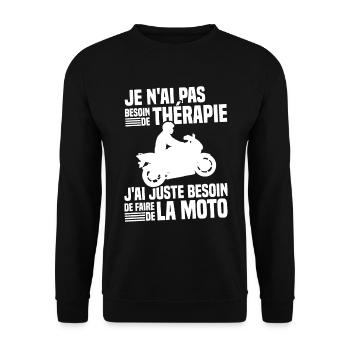 Besoin de faire de la moto cadeau motard - Sweat-shirt Unisexe - noir - Devant - Alina (178cm) & Michal (187cm)