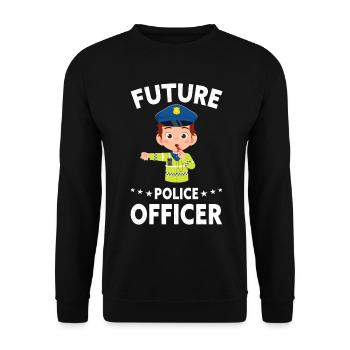 Bureau de Police des Policiers - Sweat-shirt Unisexe - noir - Devant - Alina (178cm) & Michal (187cm)