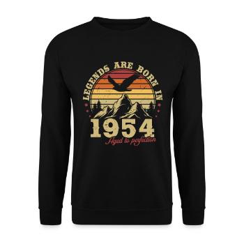 Vintage 1954 Vintage cadeau anniversaire rétro - Sweat-shirt Unisexe - noir - Devant - Alina (178cm) & Michal (187cm)