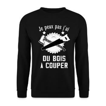Je Peux Pas J'ai Du Bois à Couper - Sweat-shirt Unisexe - noir - Devant - Alina (178cm) & Michal (187cm)