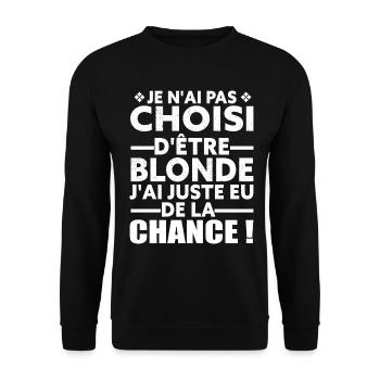 Je n'ai pas Choisi D'être Blonde - Humour Blonde - Sweat-shirt Unisexe - noir - Devant - Alina (178cm) & Michal (187cm)