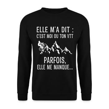 VTT Humoristique Humour - Sweat-shirt Unisexe - noir - Devant - Alina (178cm) & Michal (187cm)