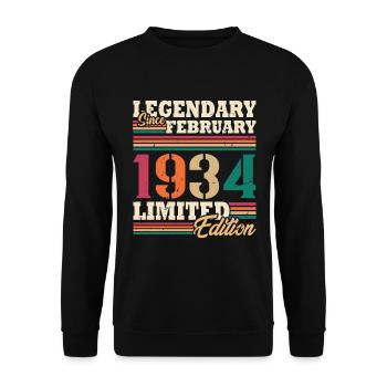 Vintage 1994 Février Vintage Anniversaire Rétro - Sweat-shirt Unisexe - noir - Devant - Alina (178cm) & Michal (187cm)