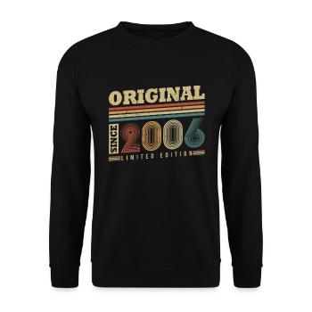 Original Since 2006 Vintage Gift Birthday - Unisex Sweatshirt - black - Front - Alina (178cm) & Michal (187cm)