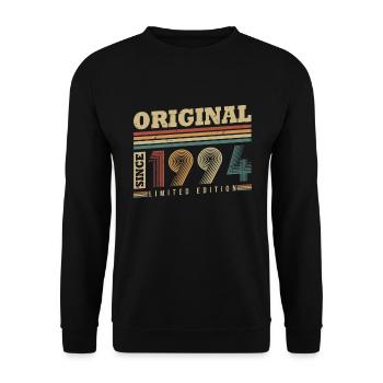Original depuis 1994 Vintage cadeau d’anniversaire - Sweat-shirt Unisexe - noir - Devant - Alina (178cm) & Michal (187cm)