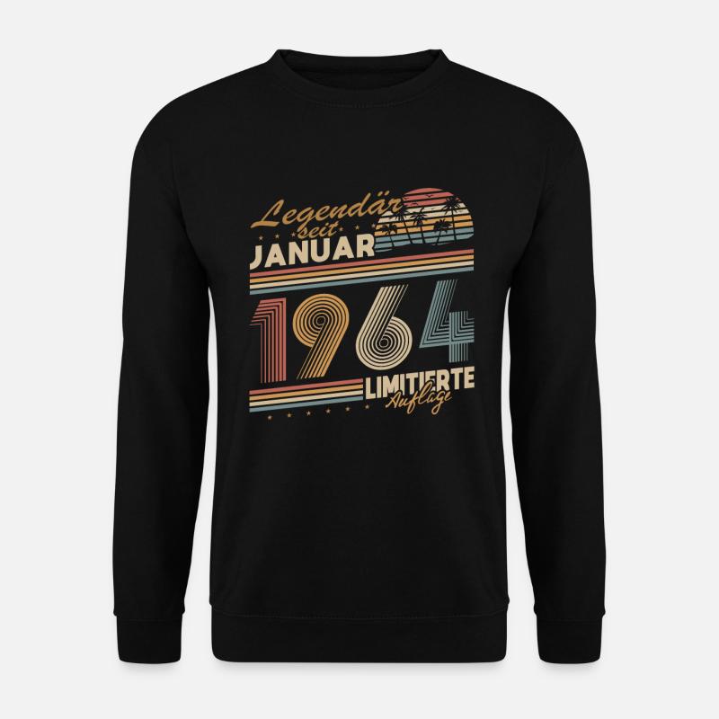 Legendär Seit Januar 1964 Geschenk Geburtstag - Unisex Pullover - Schwarz