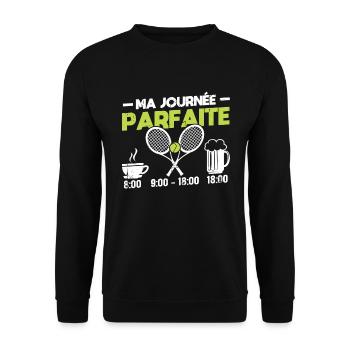 Ma Journée Parfaite Tennis - Sweat-shirt Unisexe - noir - Devant - Alina (178cm) & Michal (187cm)