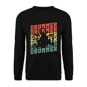Cadeau de batteur Vintage - Sweat-shirt Unisexe - noir - Devant - Alina (178cm) & Michal (187cm)