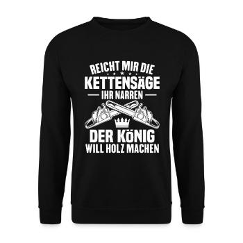 Donnez-moi la tronçonneuse, imbéciles, le roi - Sweat-shirt Unisexe - noir - Devant - Alina (178cm) & Michal (187cm)