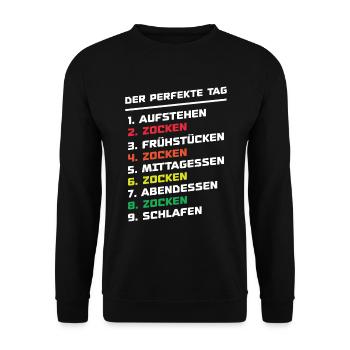 La journée parfaite pour jouer - Sweat-shirt Unisexe - noir - Devant - Alina (178cm) & Michal (187cm)