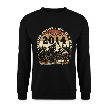 Original 2014 Vintage Retro Geburtstagsgeschenk - Unisex Pullover - Schwarz - Vorne - Alina (178cm) & Michal (187cm)
