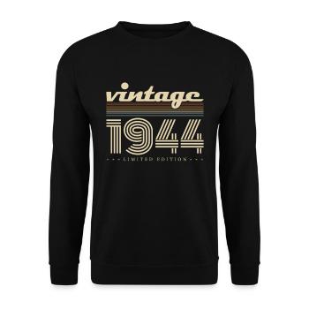 Vintage 1944 Retro Vintage Birthday Gift - Unisex Sweatshirt - black - Front - Alina (178cm) & Michal (187cm)