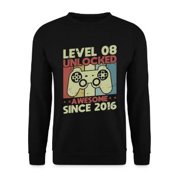 Niveau 8 débloqué - Sweat-shirt Unisexe - noir - Devant - Alina (178cm) & Michal (187cm)