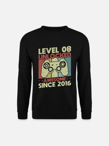 Level 8 Unlocked - Unisex Sweatshirt - black