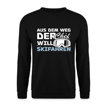 Out of the way the wants to ski - Unisex Sweatshirt - black - Front - Alina (178cm) & Michal (187cm)