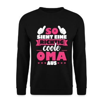 So sieht eine richtig coole Oma aus - Unisex Pullover - Schwarz - Vorne - Alina (178cm) & Michal (187cm)