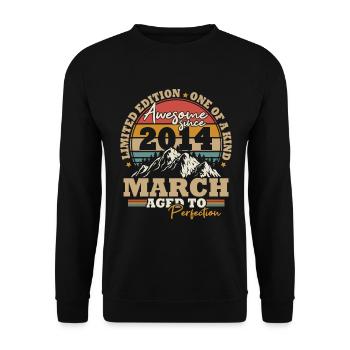 Mars 2014 Vintage Cadeau D'anniversaire Rétro - Sweat-shirt Unisexe - noir - Devant - Alina (178cm) & Michal (187cm)